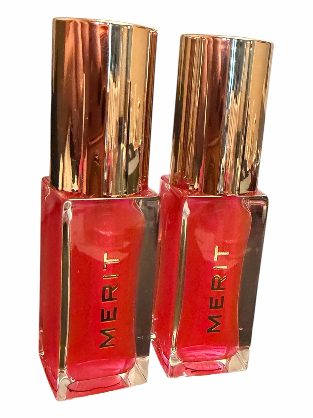 MERIT Shade Slick Gelée Lip Oil Set of 2 Les Deux Full Size NIB